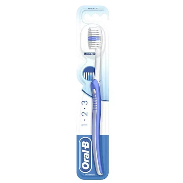 Oral-B 123 Indicator 35 Medium Adult Family Manual Toothbrush