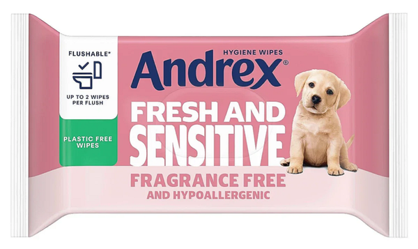 Andrex Fresh and Sensitive Flushable Hygiene Wipes