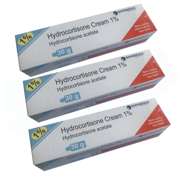 Hydrocortisone 1% Cream Triple Pack for Itchy & Inflamed Skin