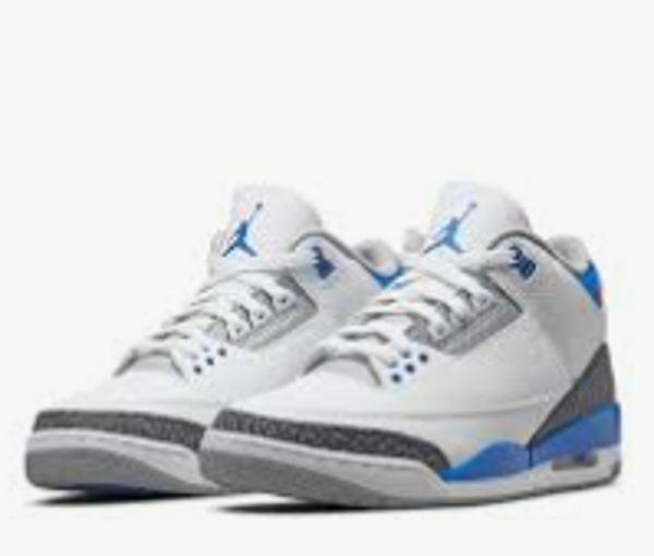 Jordan Retro 3 Blancas y Azules