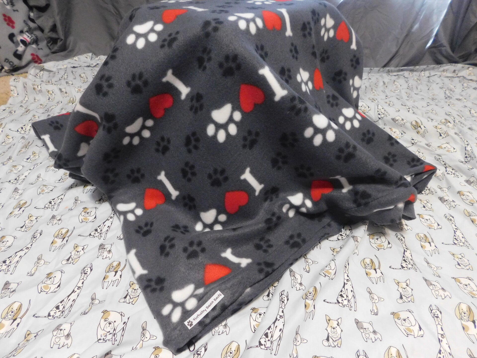 I Love Paw Dark Grey with Black Paw Prints