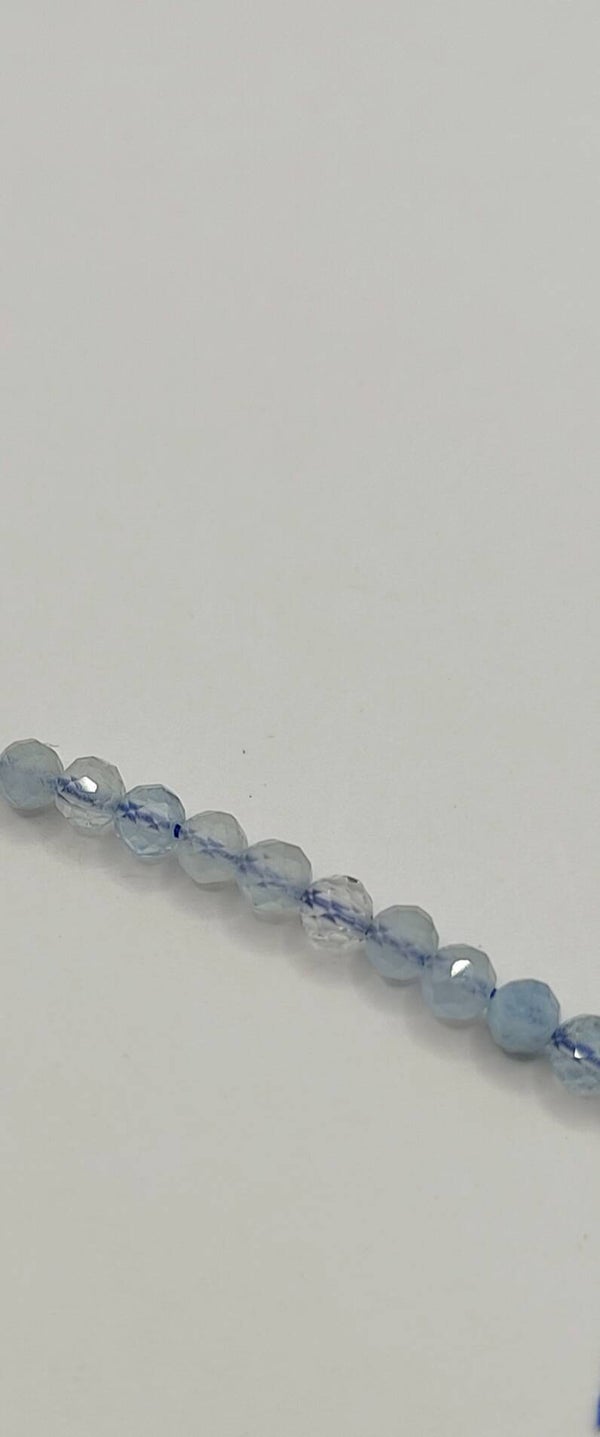 3 mm faceted Aquamarijn       per 10 stuks