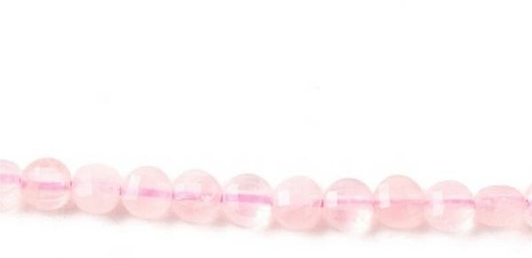 plat rond Rozenkwarts faceted  4x2.5 mm     per 10 stuks