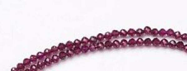 2mm faceted Granaat  grade AA     per 50 stuks