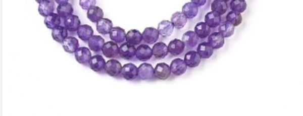 4mm *streng* faceted Amethist