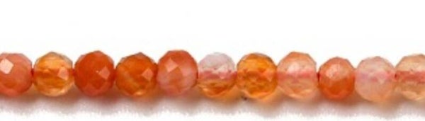 2mm faceted Carneool      per 50 stuks