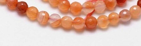 3 mm faceted Carneool          per 10 stuks