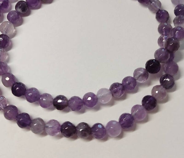 6mm *streng* faceted Amethist