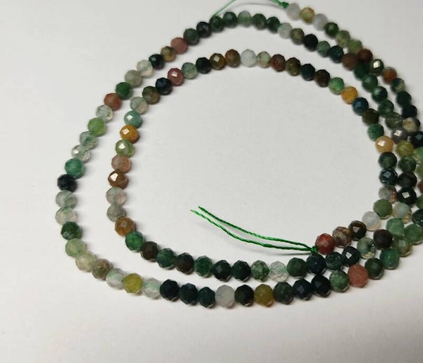 4mm faceted Indian Agaat            per streng