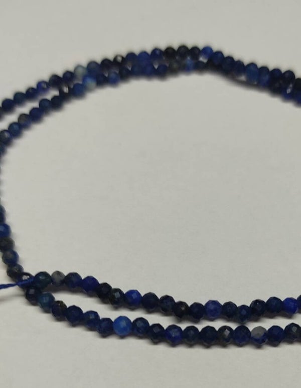 2mm faceted Lapis Lazuli        per 50 stuks