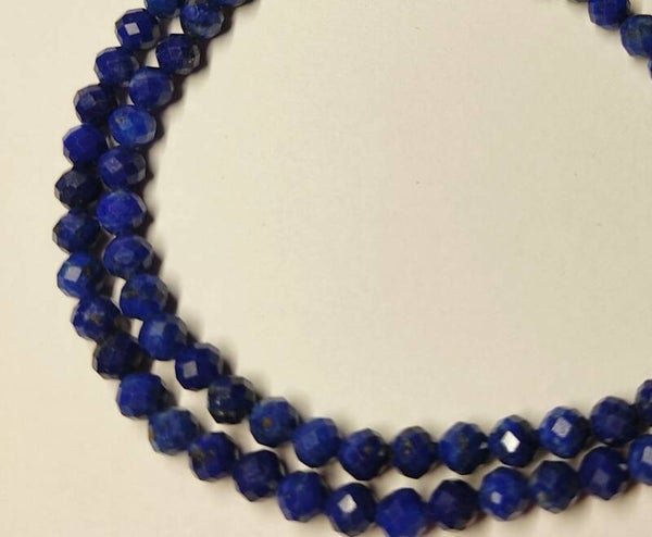 4mm  faceted Lapis Lazuli,  grade AA,  per 10 stuks