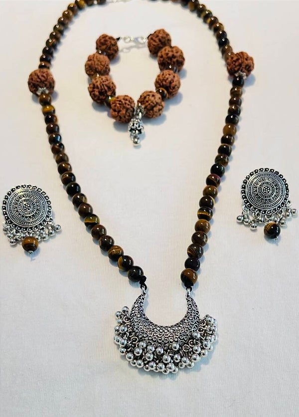 Tiger Eye and Rudraksha