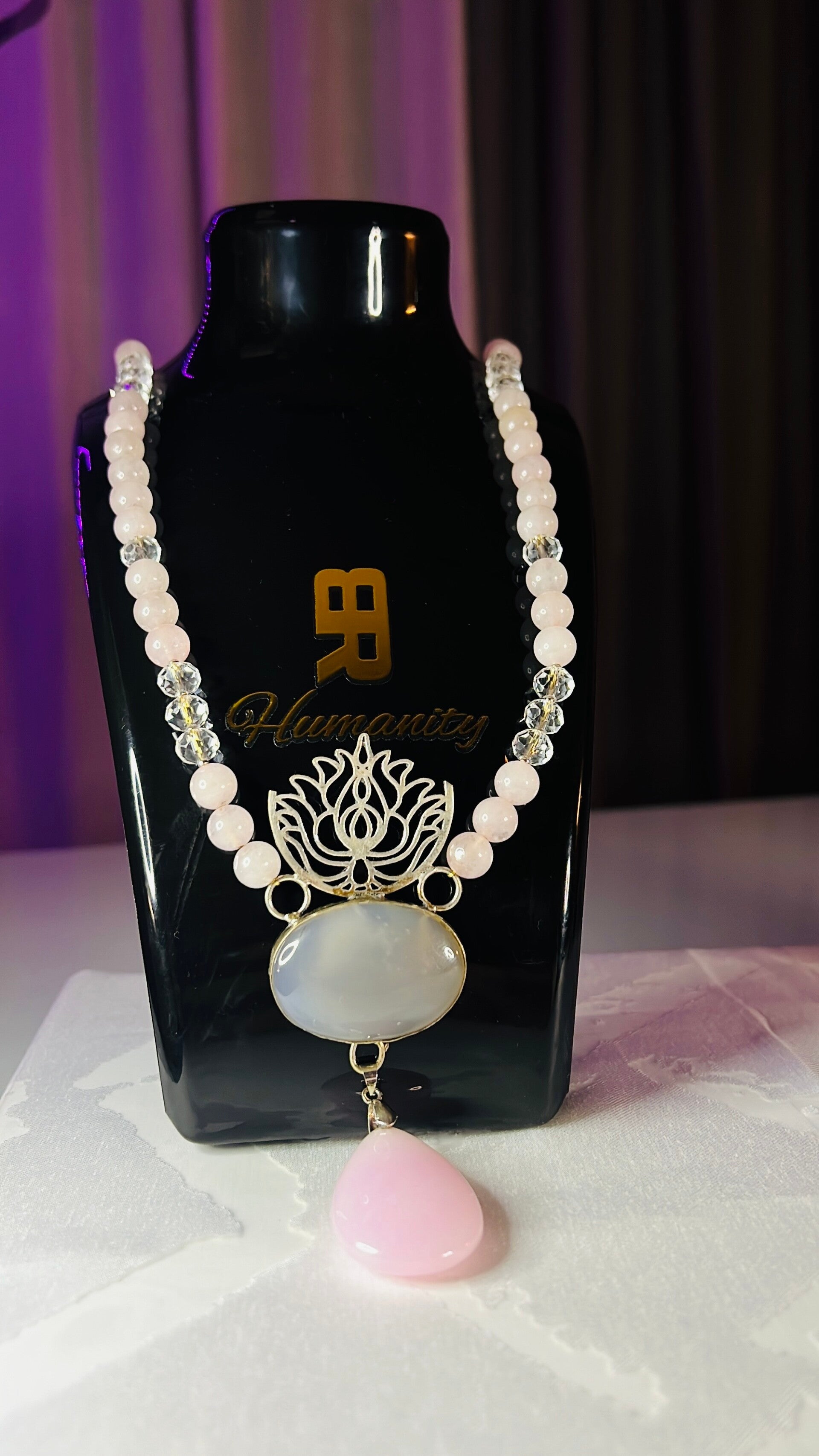Lotus Drop Necklace – Handmade Beaded Design