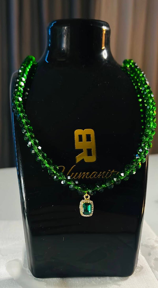 Green Crystal Statement Necklace
