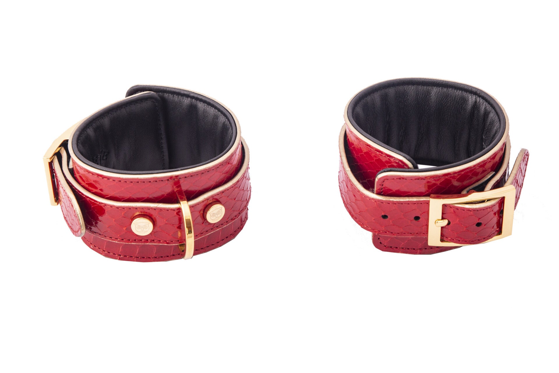 ANKLECUFF - Watersnake leather, red