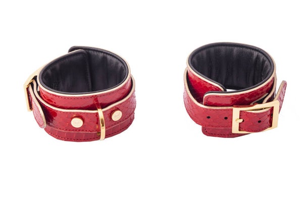 ANKLECUFF - Watersnake leather, red