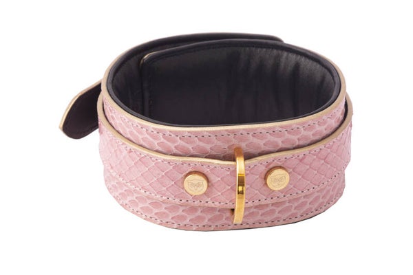 COLLAR - Watersnake leather, pink
