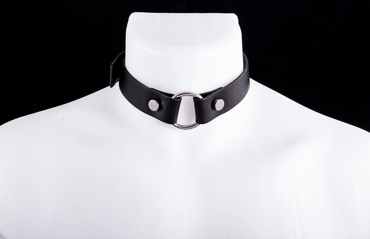 CHOKER ZEUS - Leather, black