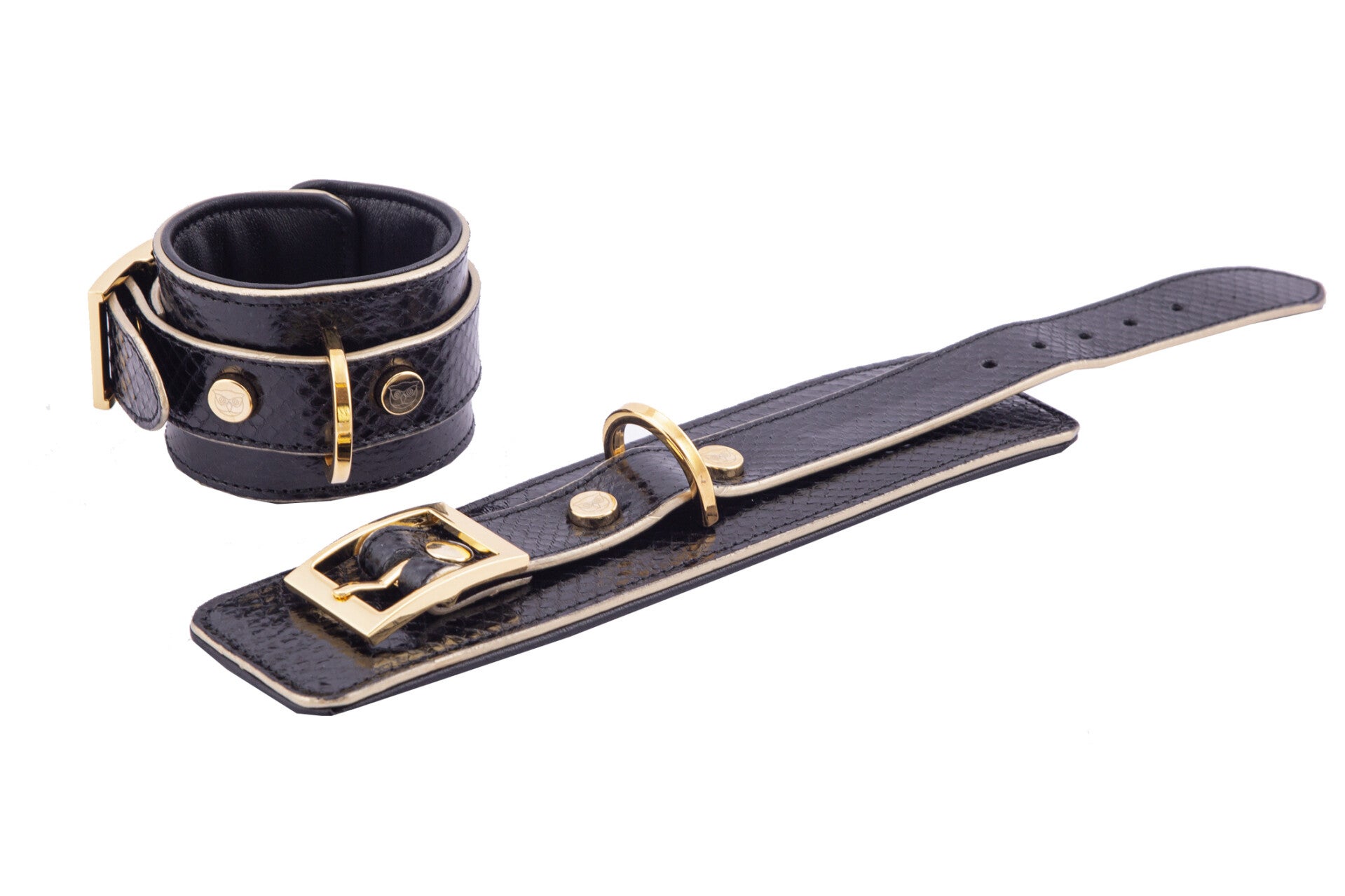 HANDCUFF - Watersnake leather, black