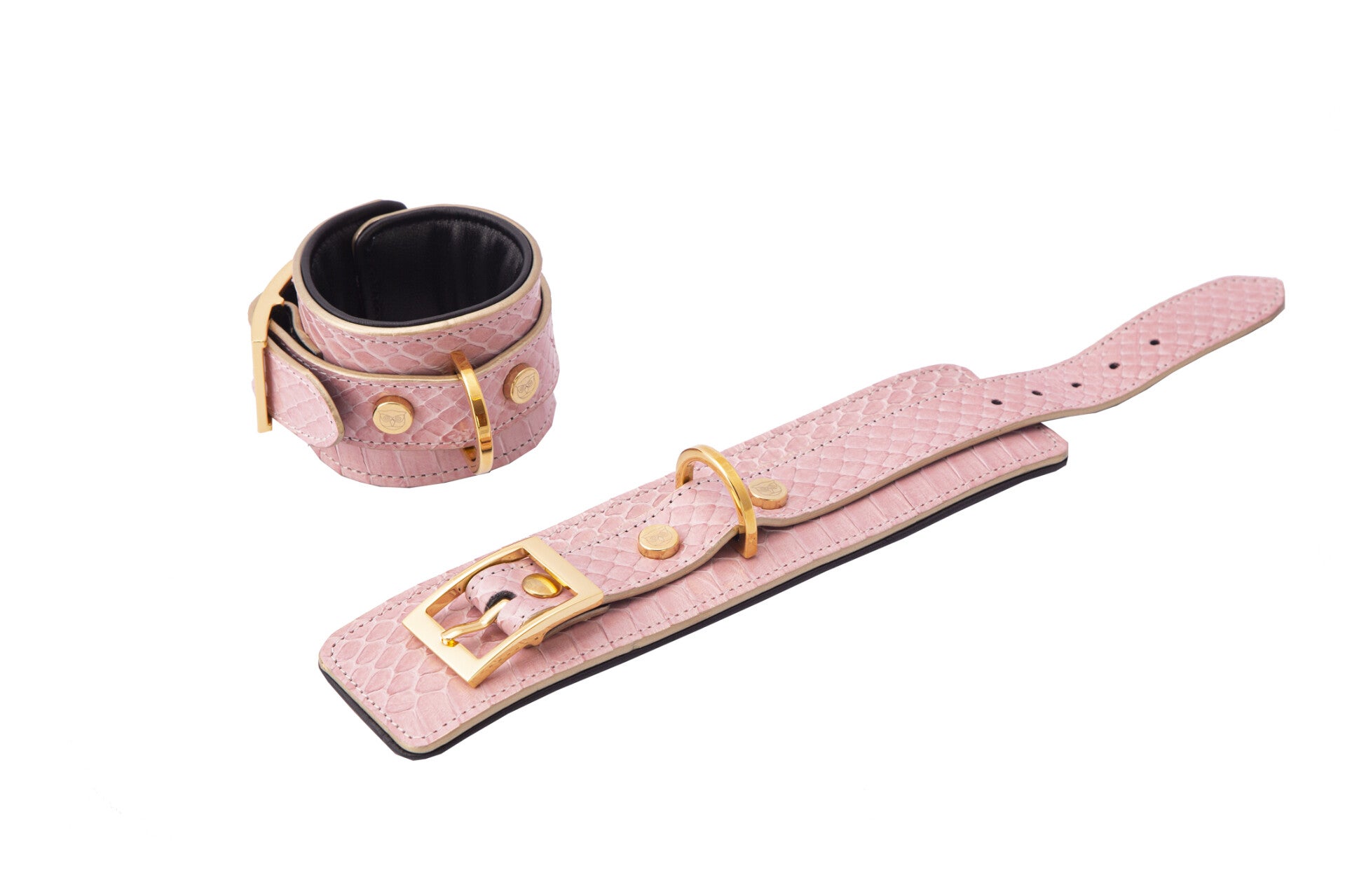 HANDCUFF - Watersnake leather, pink
