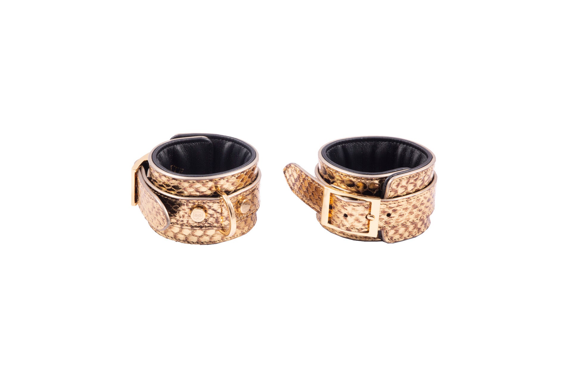 ANKLECUFF - Watersnake leather, gold