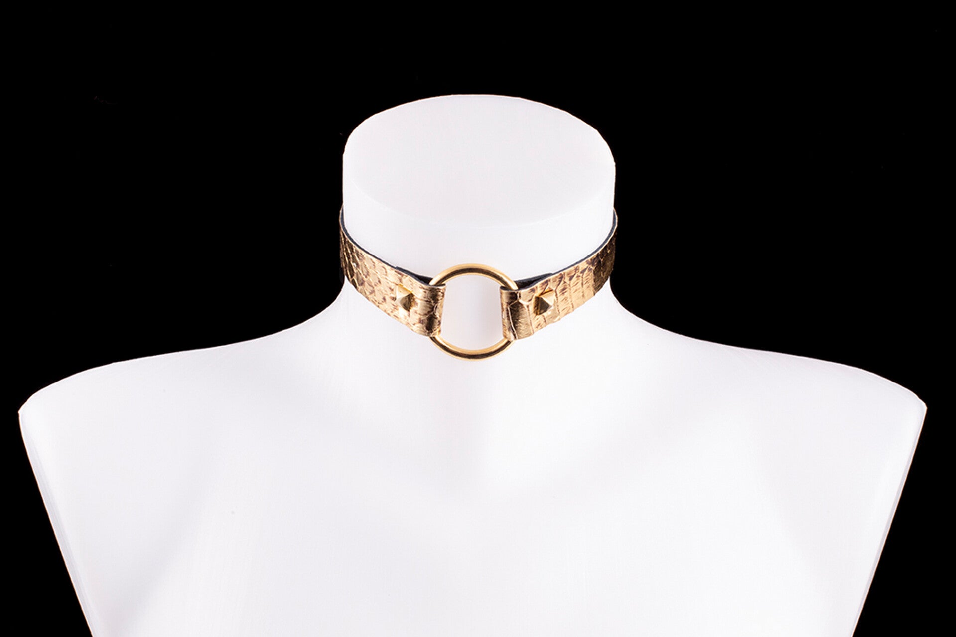 CHOKER ZEUS - Watersnake leather, bold
