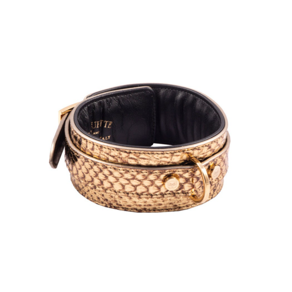 COLLAR - Watersnake leather, gold
