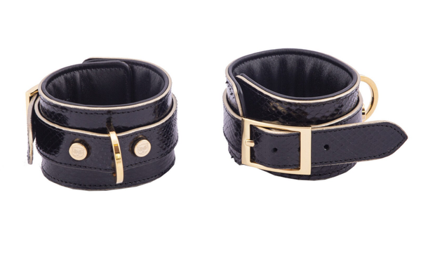 ANKLECUFF - Watersnake leather, black