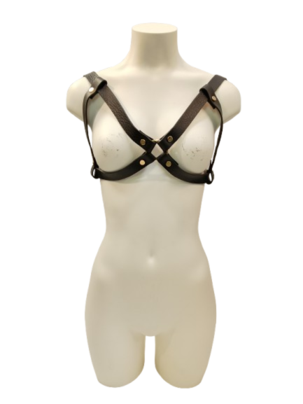 BREAST HARNESS - Leather, black
