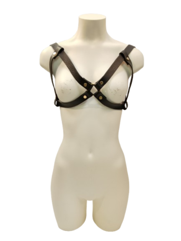 BREAST HARNESS - Leather, black