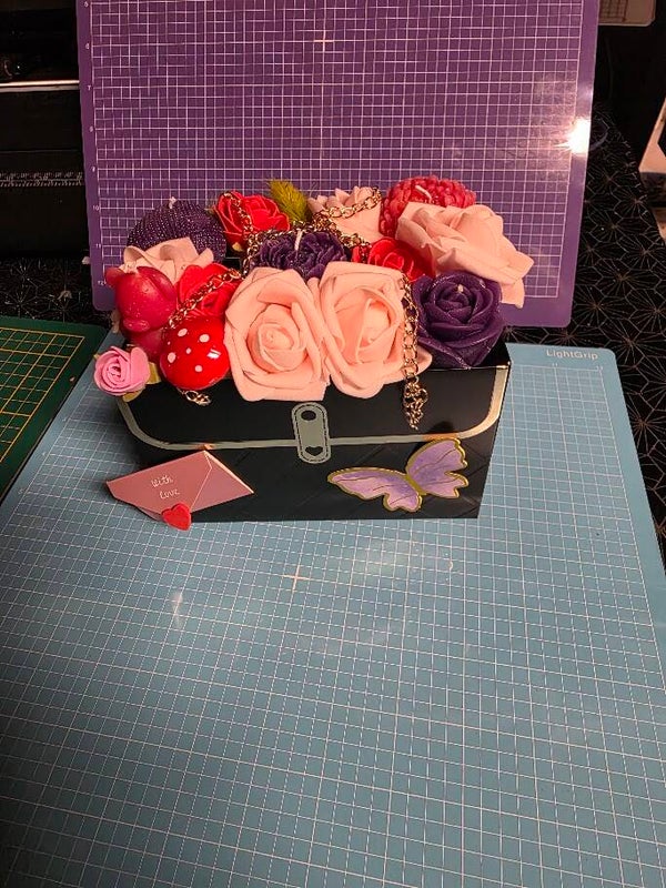 Luxe Wasboeket in Tas-Handgemaakte Kaarsenbloemen