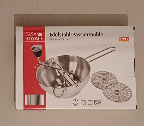 Edelstahl-Passiermühle