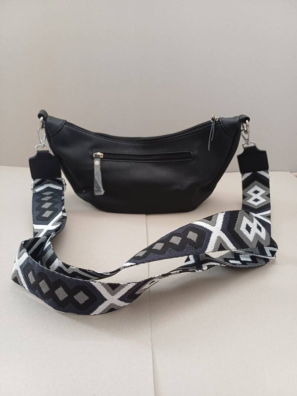 Tasche schwarz (weisser Trageriemen)