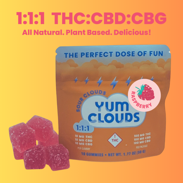 Yum clouds Raspberry 1:1:1 10mgTHC/10mgCBD/10mgCBG