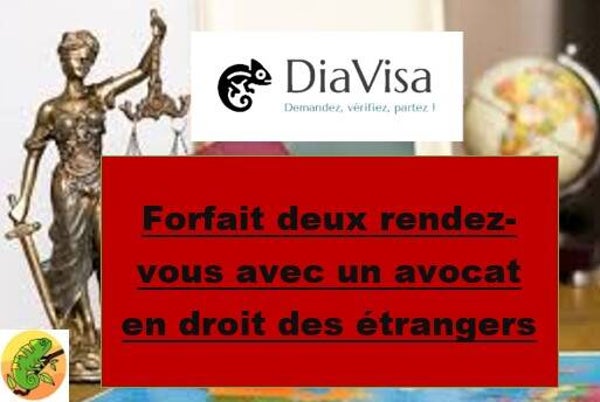 Forfait - DEUX RENDEZ-VOUS EN LIGNE AVEC UN AVOCAT EN DROIT DES ETRANGERS / 650.000 Ariary