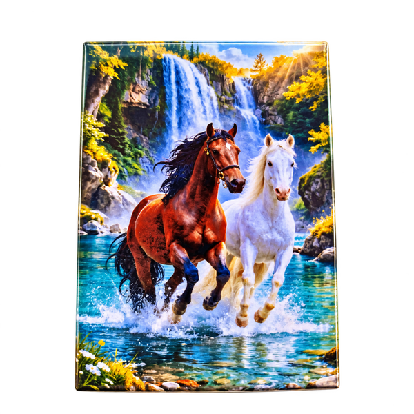 Aimant Chevaux dans une Cascade