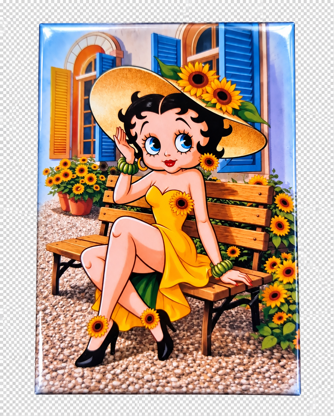 Aimant décoratif "Betty Boop Tournesols