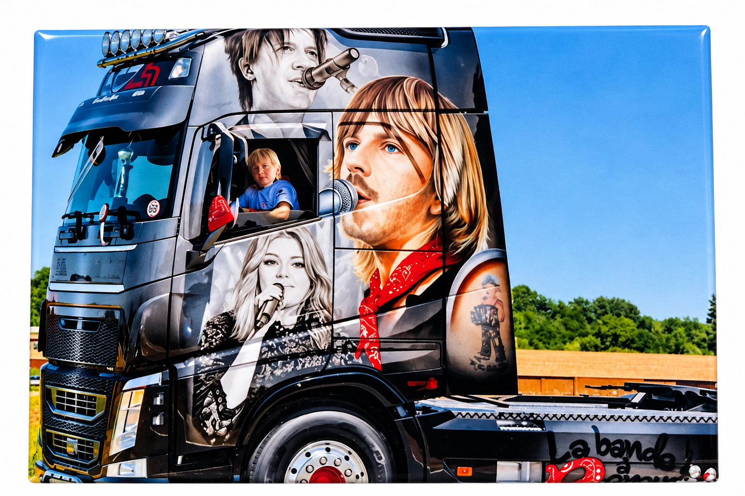 Renaud Séchan avec Portrait Camion Personnalisé