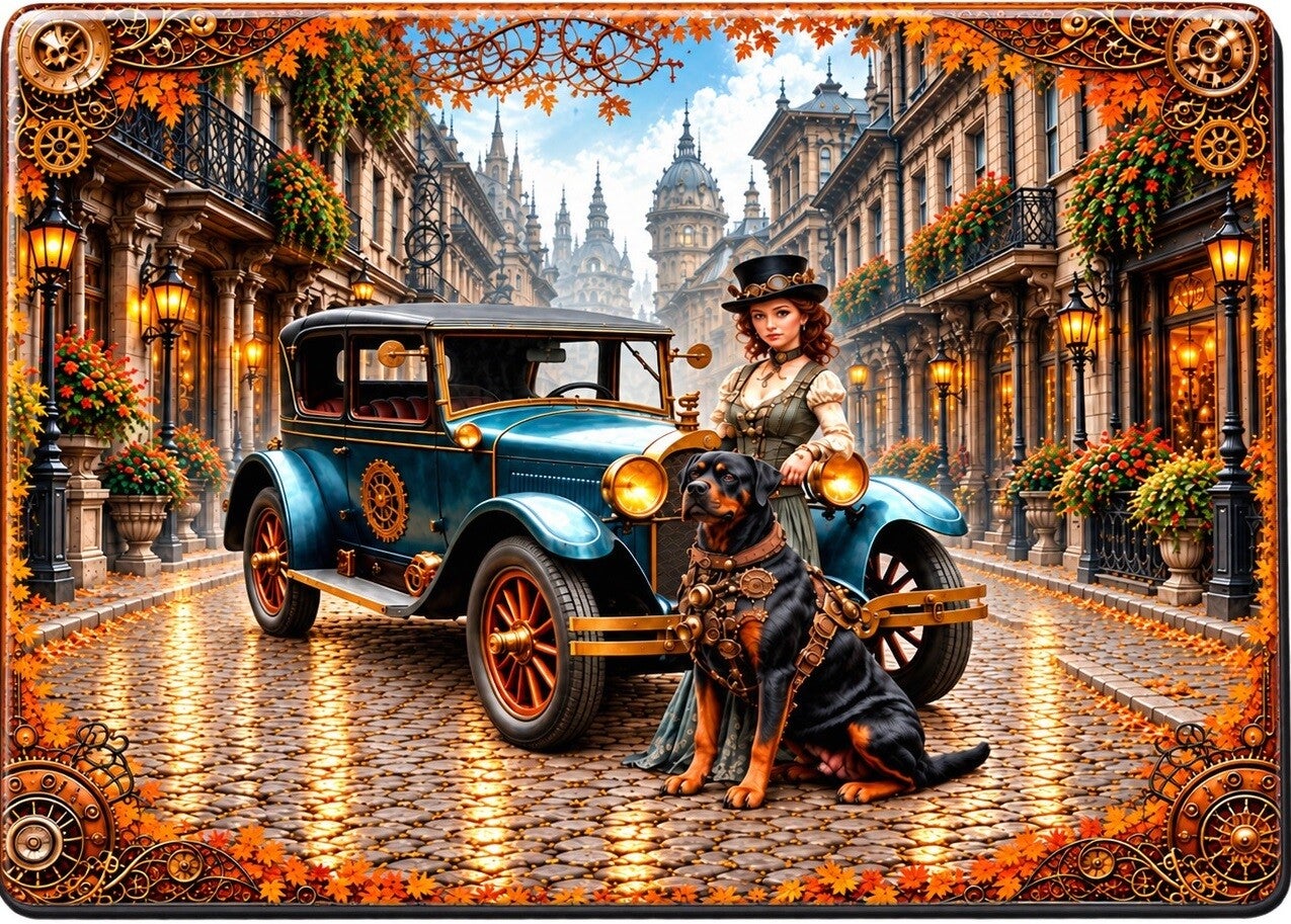 Steampunk Voiture et Chien