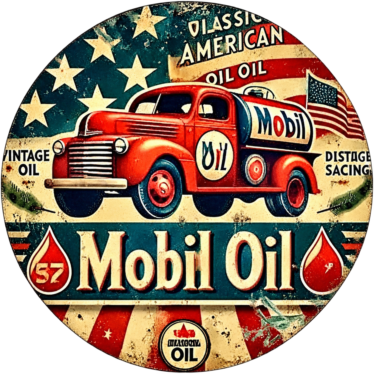 Vintage Mobil Oil Américaine