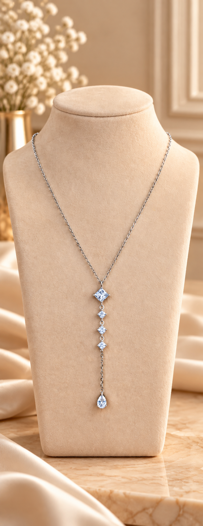 Collier en acier inoxydable strass sertie