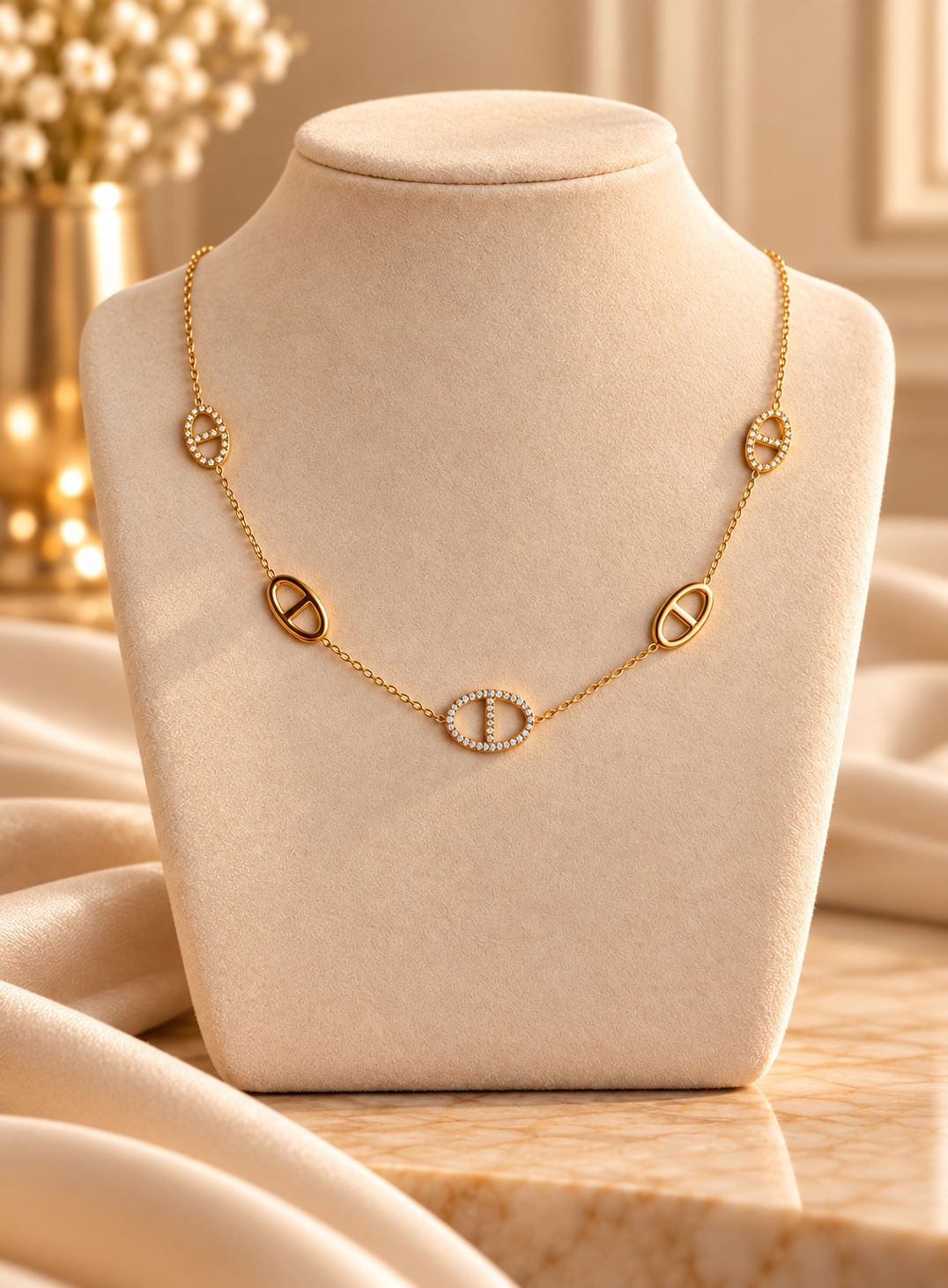 Collier en acier inoxydable Maille Marine