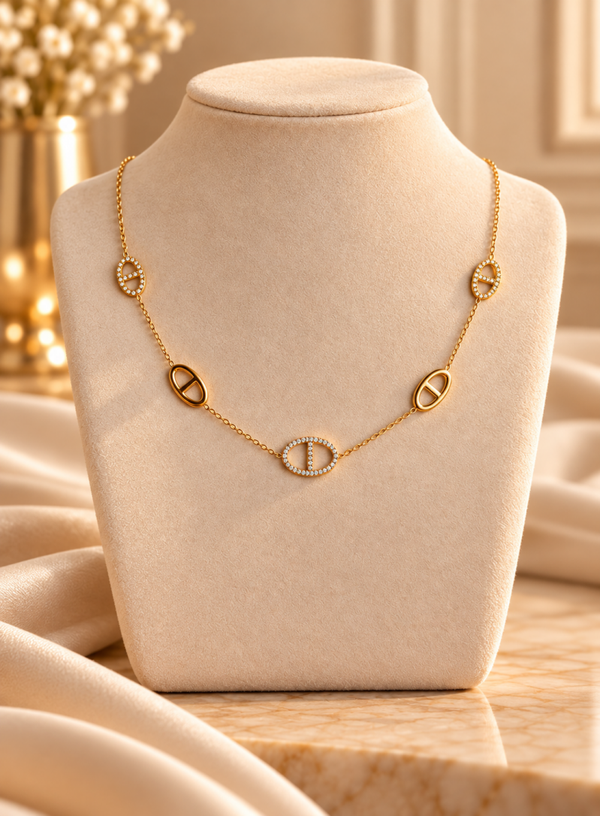 Collier en acier inoxydable Maille Marine