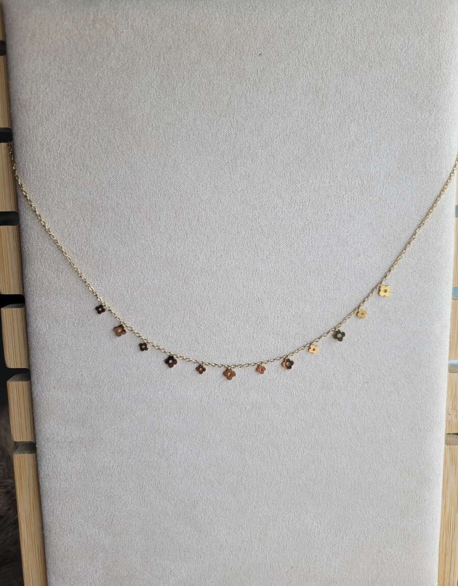 Collier Fleurs en acier inoxydable