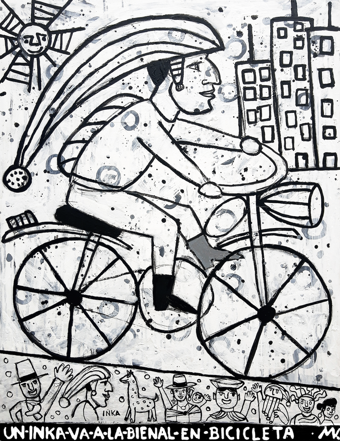 UN INKA VA A LA BIENAL EN BICICLETA