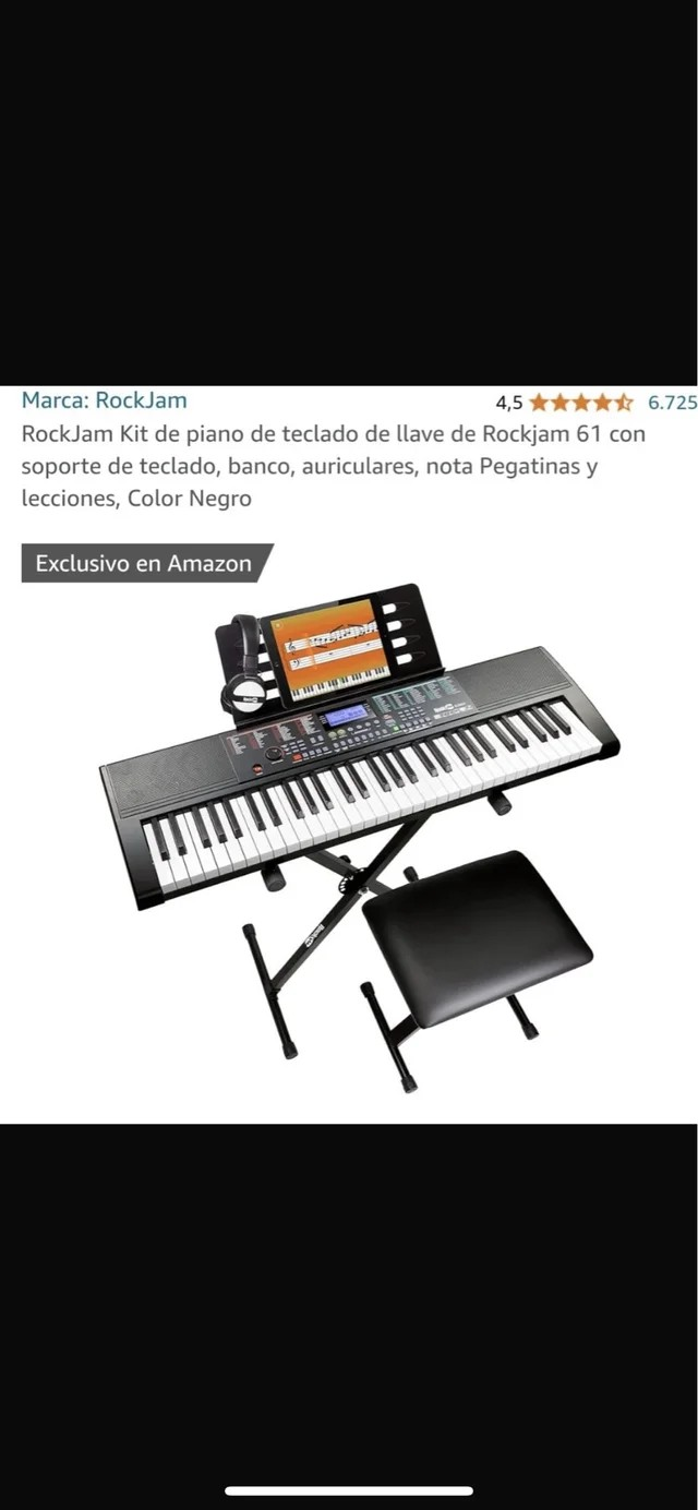 ROCKJUMP KIT PIANO 61 TECLAS+SOPORTE