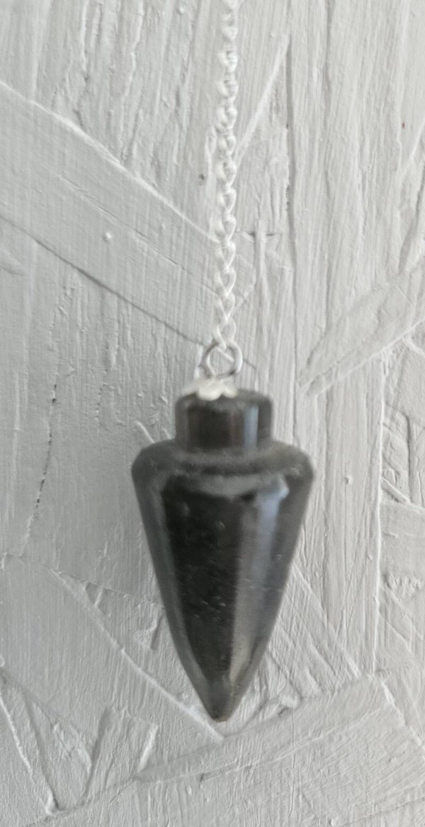 MOSS AGATE PENDULUM WITH CHAKRA STONES ON STERLING CHAIN