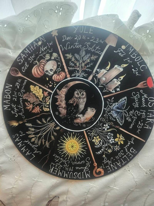 WOODEN PAGAN CALENDAR 8X8