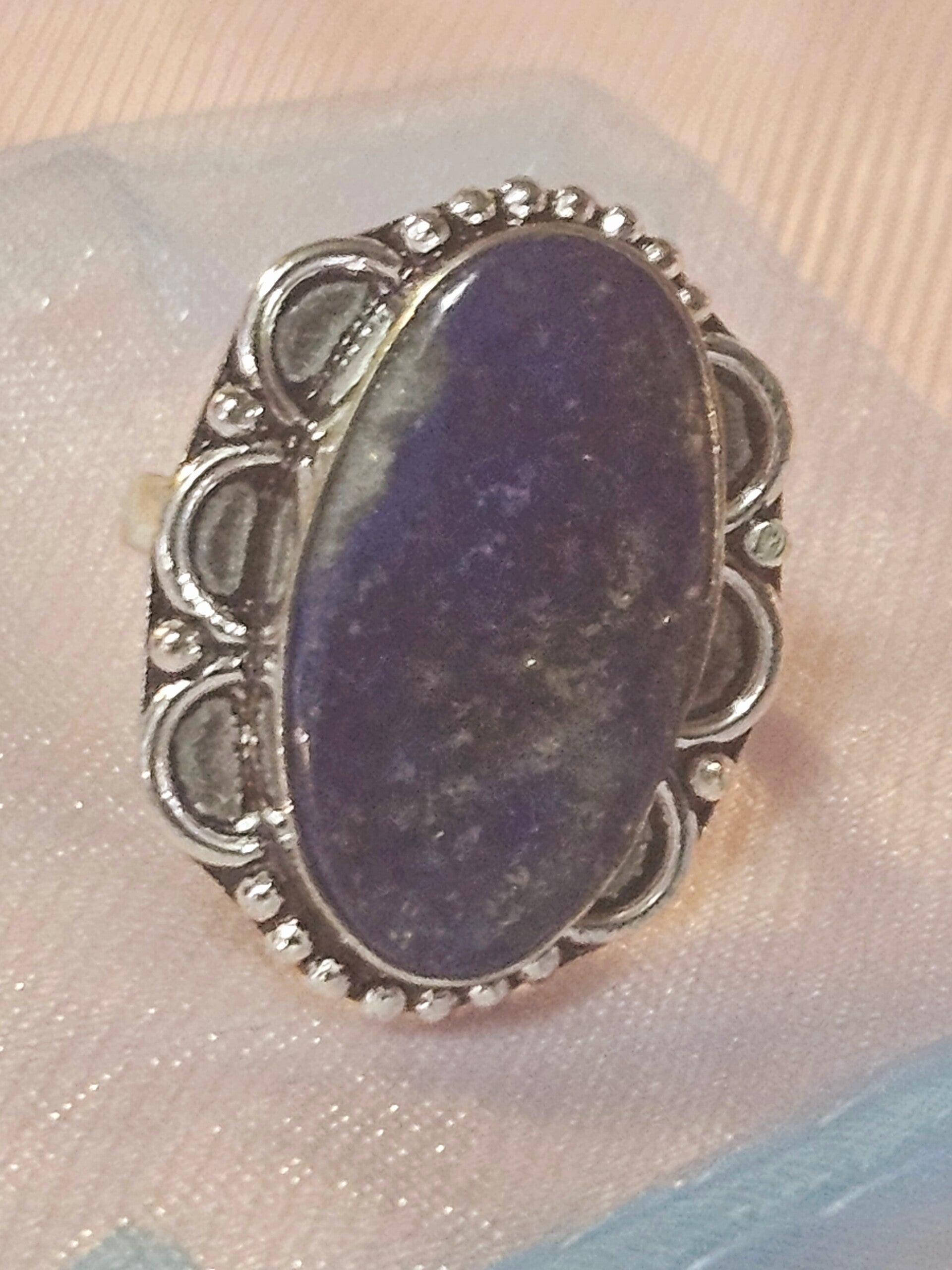 NATURAL LAPIS LAZULI RING SZ7.75 US