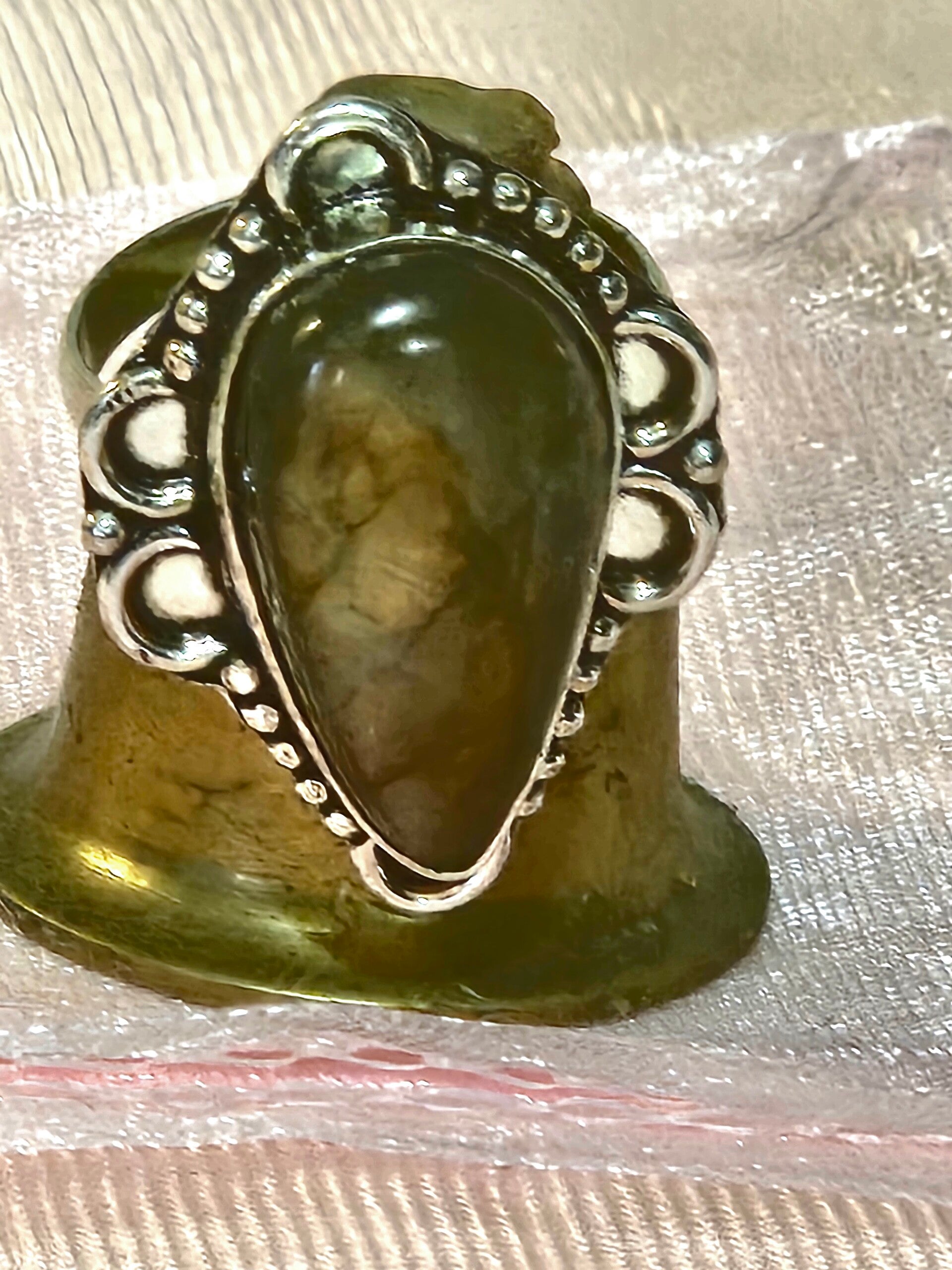 NATURAL GOLD PYRITE STERLING SILVER RING US SIZE 8